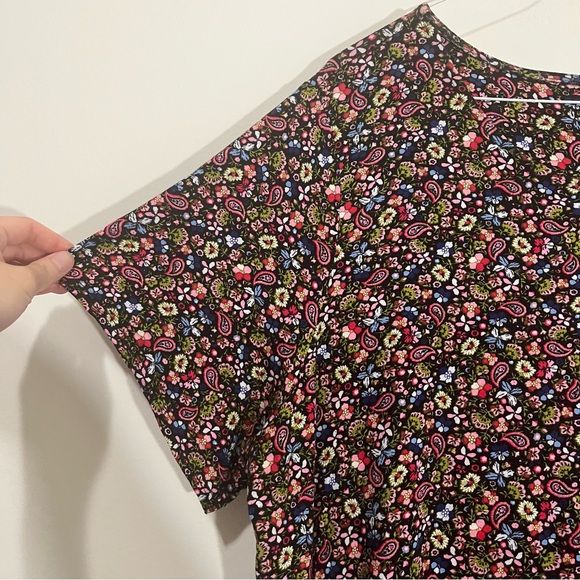 NWT Tahari Shift T-shirt Dress 2X Black Floral Dizzy Jersey Knit Comfy Soft Boho - Picture 4 of 15